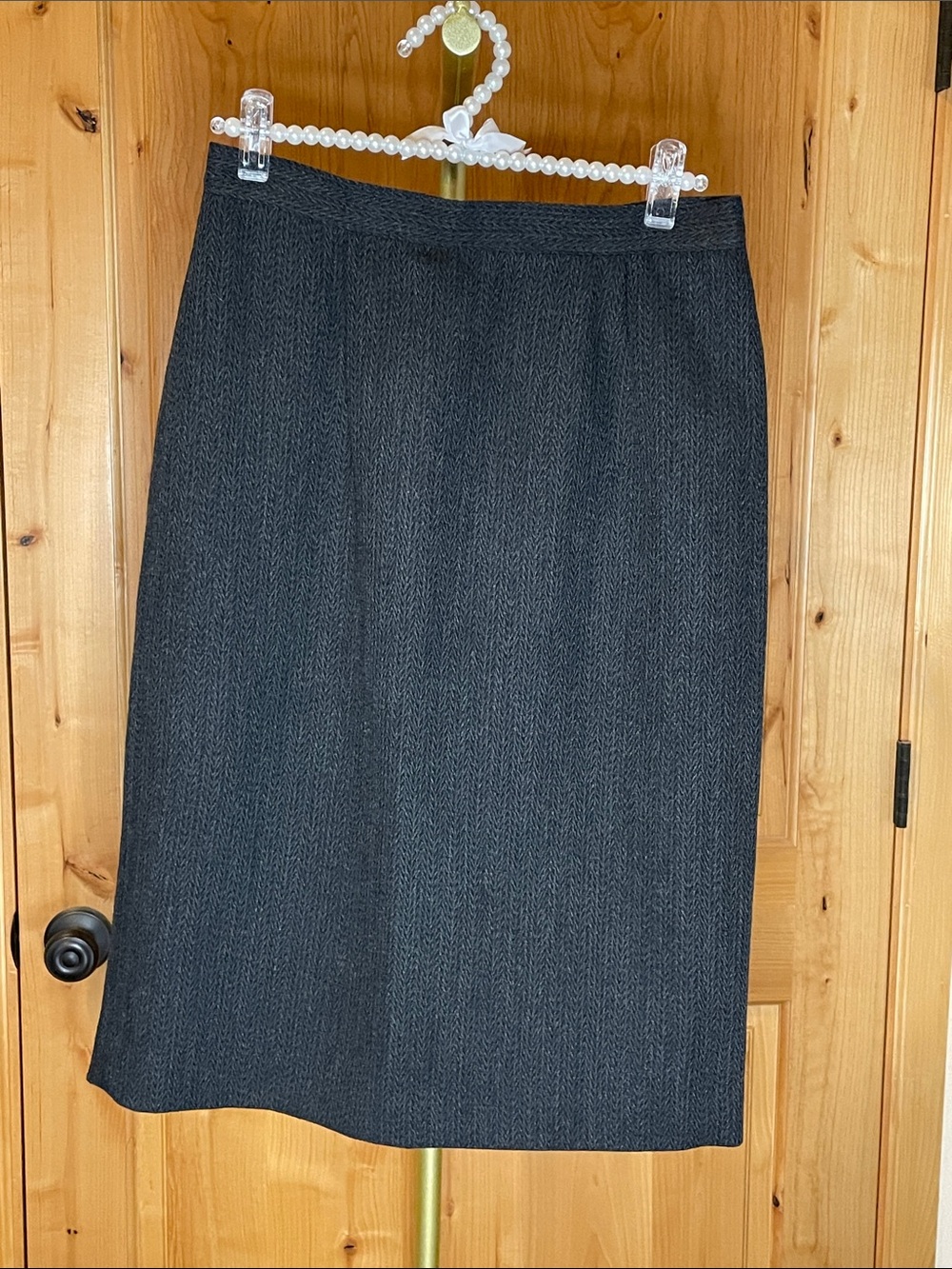 Vintage Christian Dior Black Textured Pencil Skirt Size 10 (fits size 6 US)